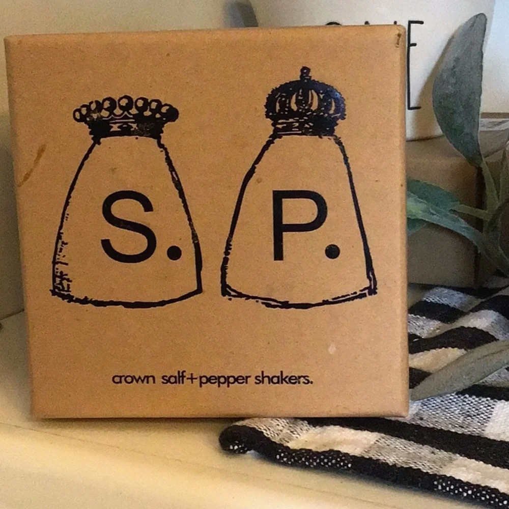 Rae Dunn Salt and Pepper Crown Shakers